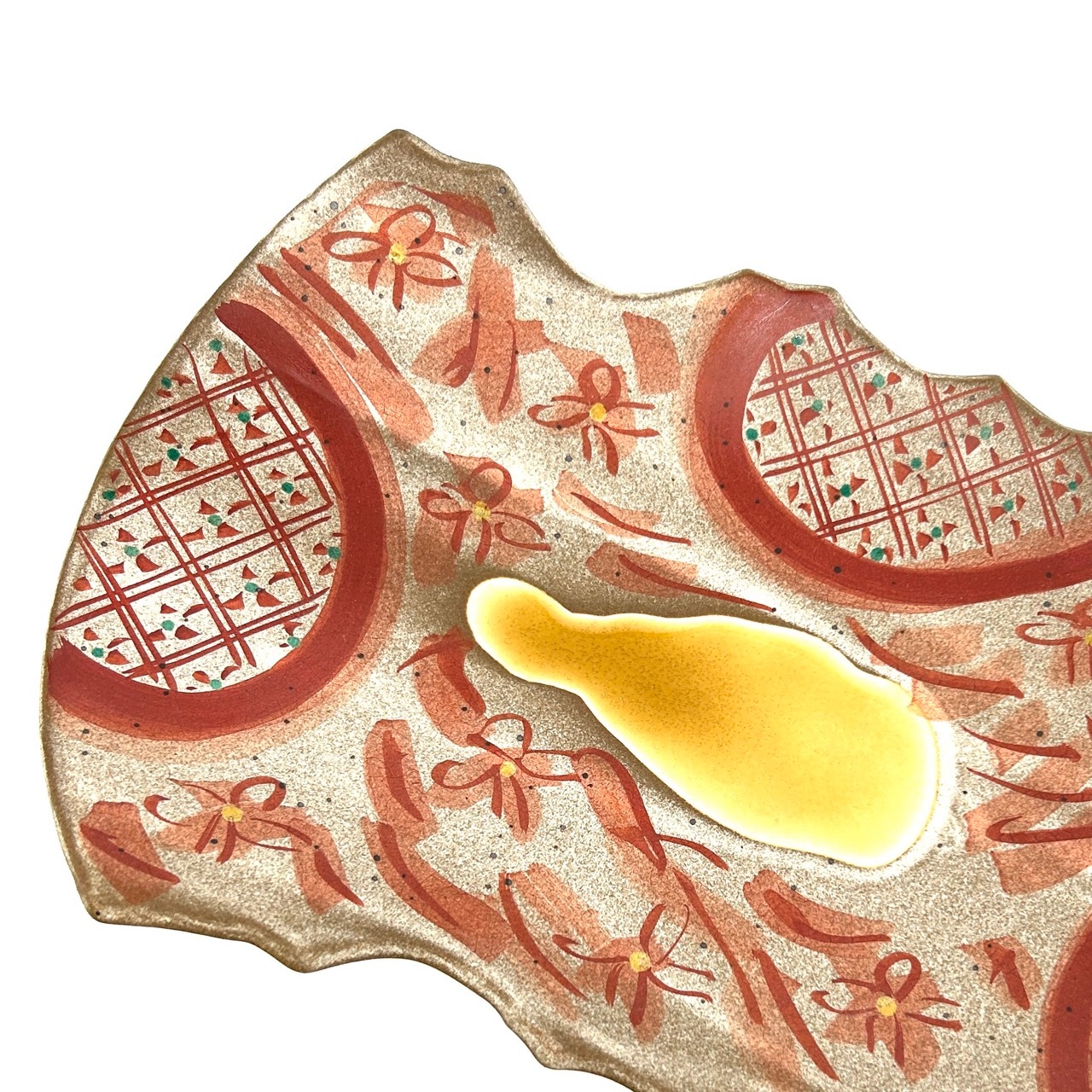 美濃焼】赤絵花散らしちぎり和皿｜創亭やぶきたオンライン