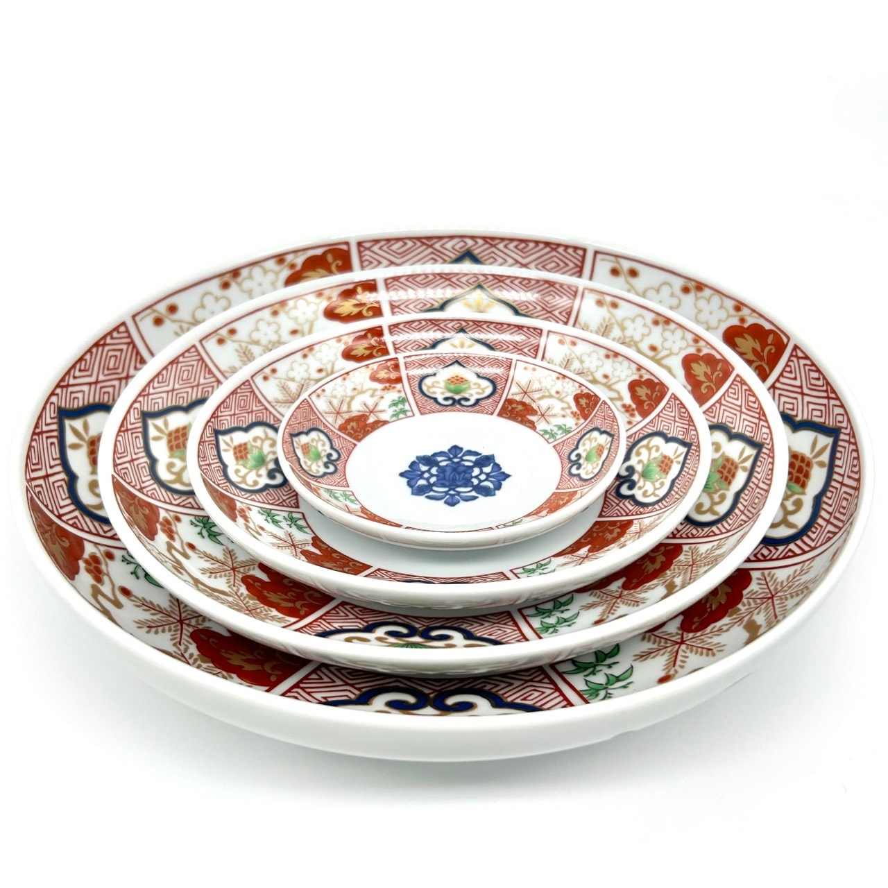 上海灘飾り皿 美山窯】染錦窓絵霊芝文和皿【波佐見焼】｜創亭やぶきたオンライン