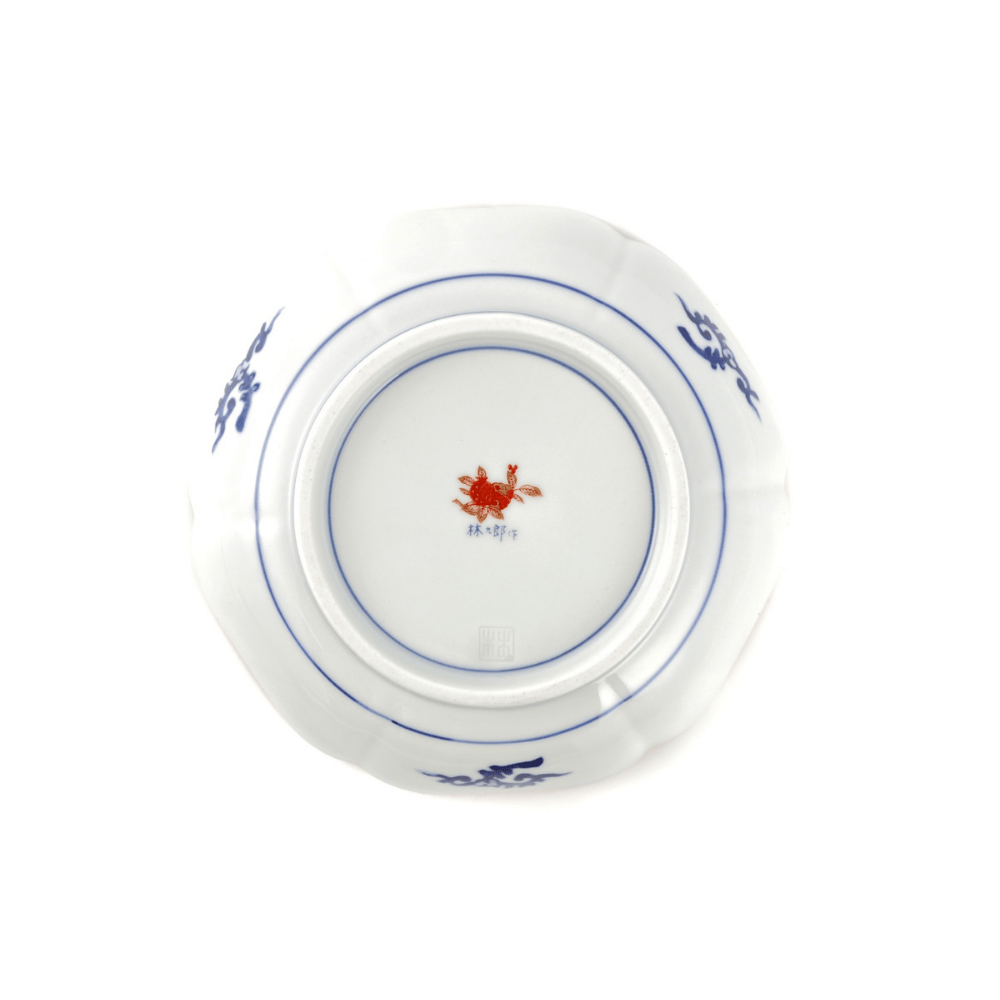 林九郎窯　有田焼　波佐見焼　金唐草花篭図　八角鉢 83cde2a301eee7a201de29d0ef5e8a