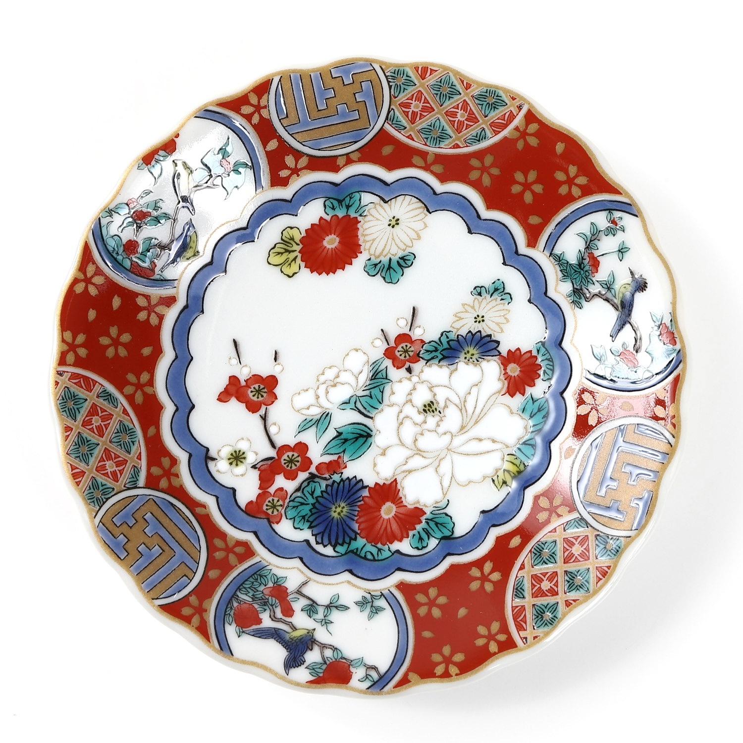 九谷焼】3号菊皿・時代画風庄三【青郊】｜創亭やぶきたオンライン