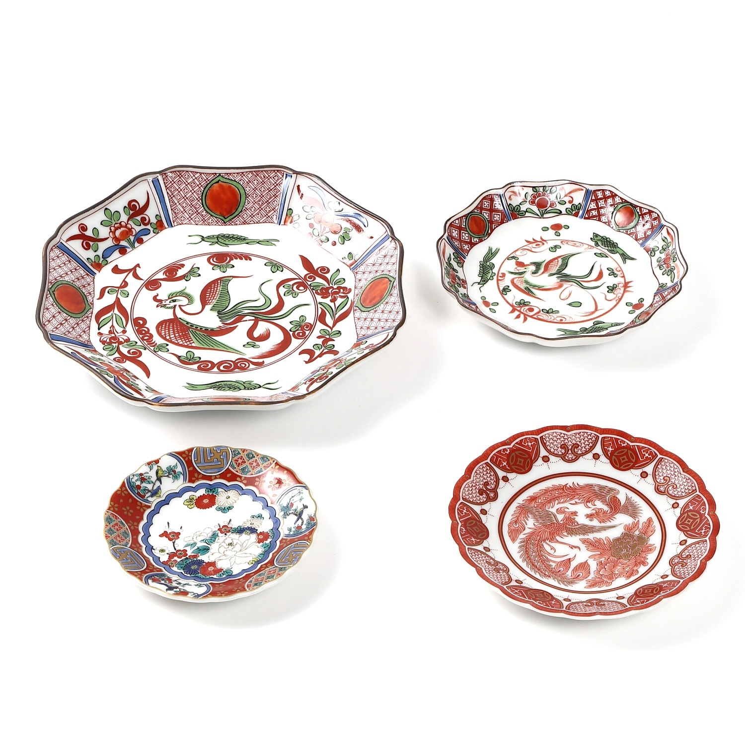 九谷焼　新品　4号皿　時代画風　庄三　小皿　5枚 4号皿揃 時代画風/青郊窯
