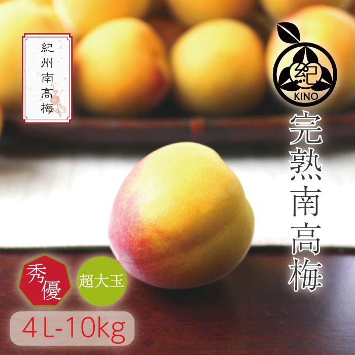南高梅 送料無料 【本場紀州産】完熟【 秀優4L サイズ 10kg 】 | 梅,南 