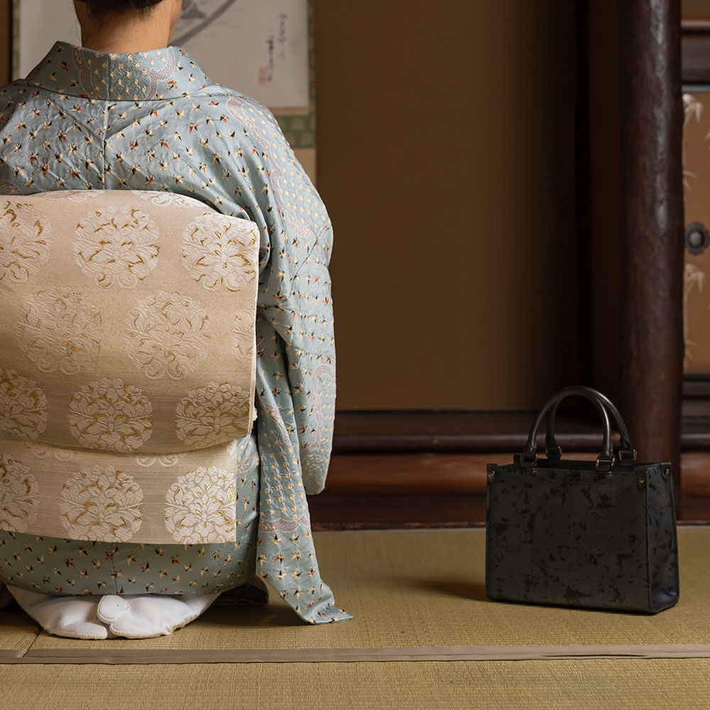 KYOTO Leather スクエアバッグ ブラック