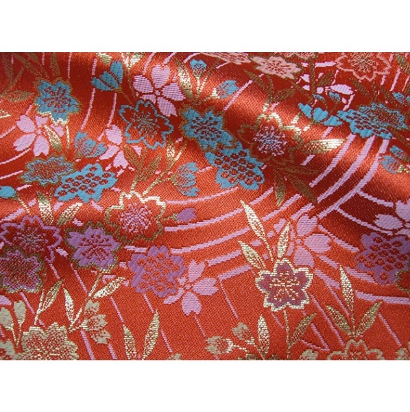 金襴生地 定番 -しだれ桜に流水-