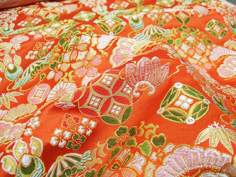 金襴生地 限定　-棒金宝尽くし　朱-