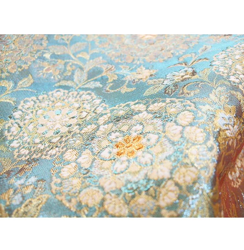 金襴生地 限定　-華紋唐草　水色箔-