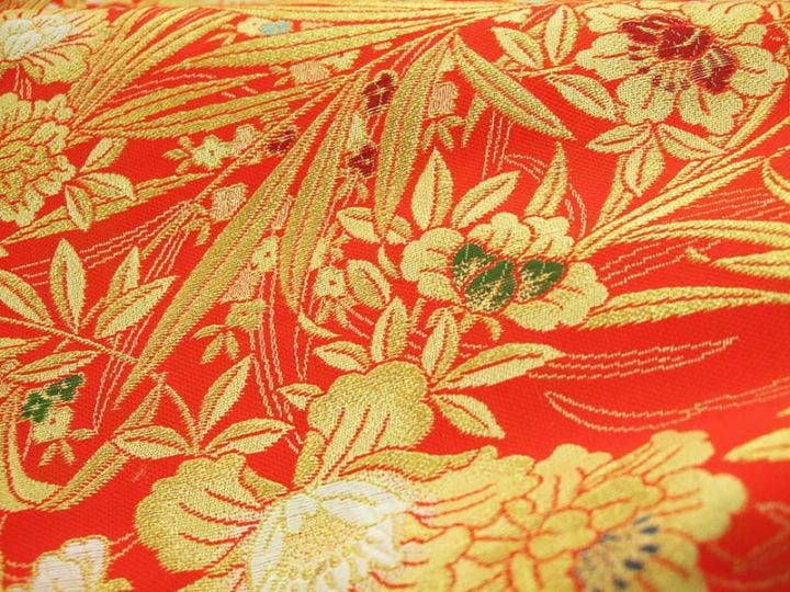 金襴生地 限定　-ケシ　朱-