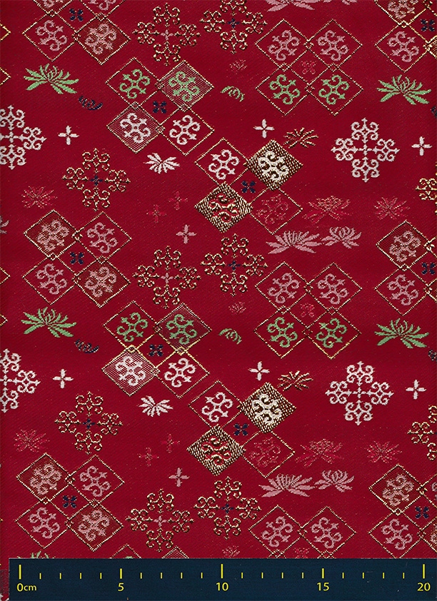 金襴生地 定番　-菊に菱格子-