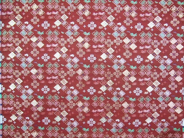 金襴生地 定番　-菊に菱格子-