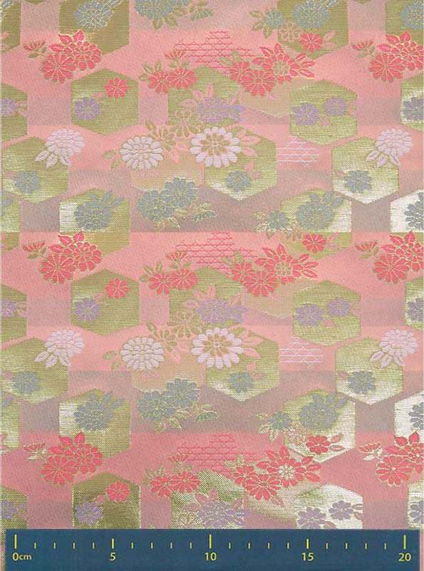 金襴生地 限定　-金亀甲に菊づくし　紺-