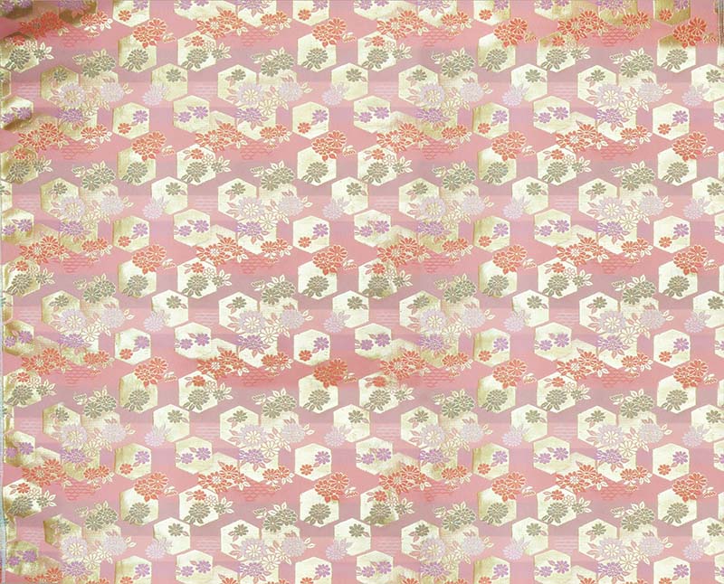 金襴生地 限定　-金亀甲に菊づくし　紺-