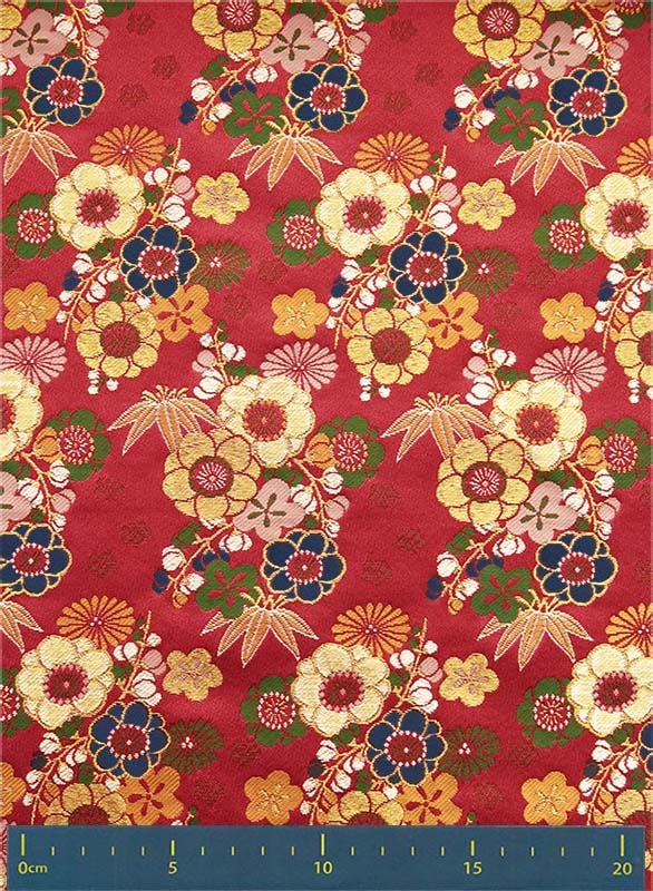 金襴生地 限定　-満開梅　赤-