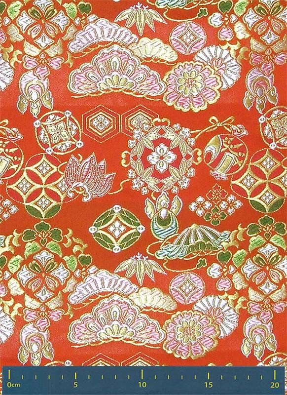 金襴生地 限定　-棒金宝尽くし　朱-