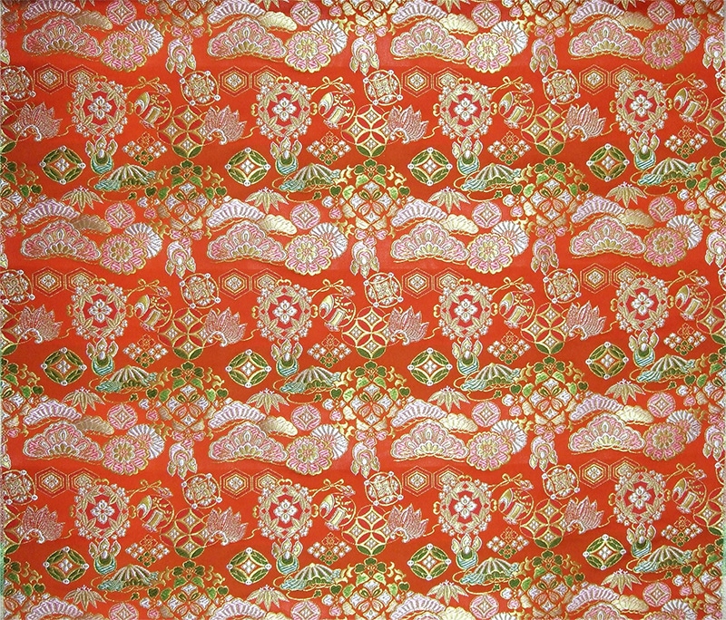 金襴生地 限定　-棒金宝尽くし　朱-