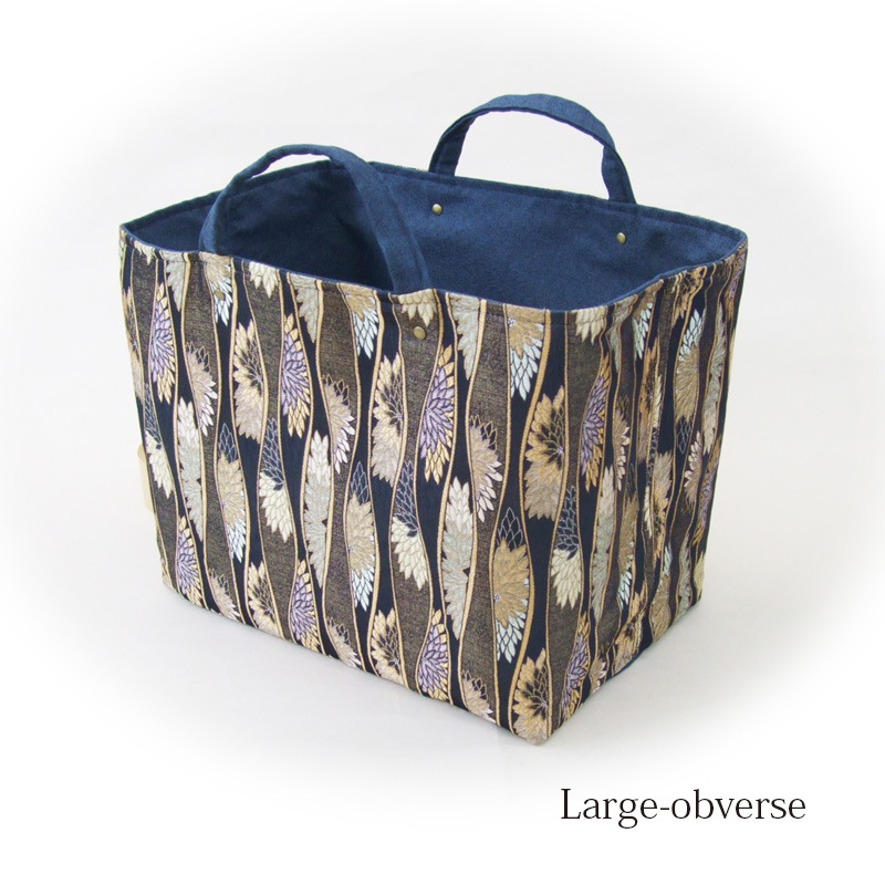 収納バッグ　-立涌に八重菊緞子-