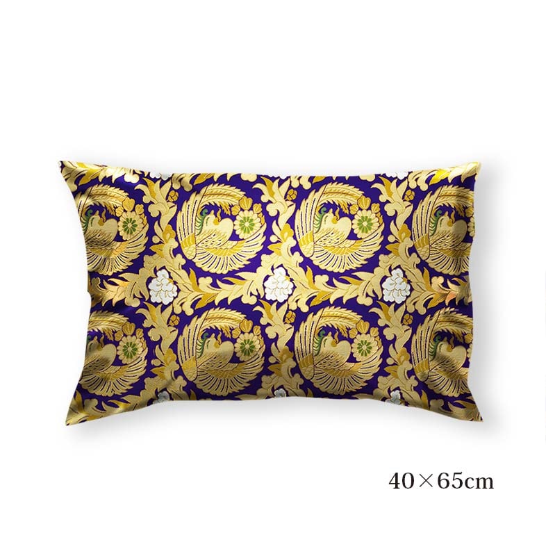 金襴クッションカバー　-上粋柳金通　丸鳳凰-