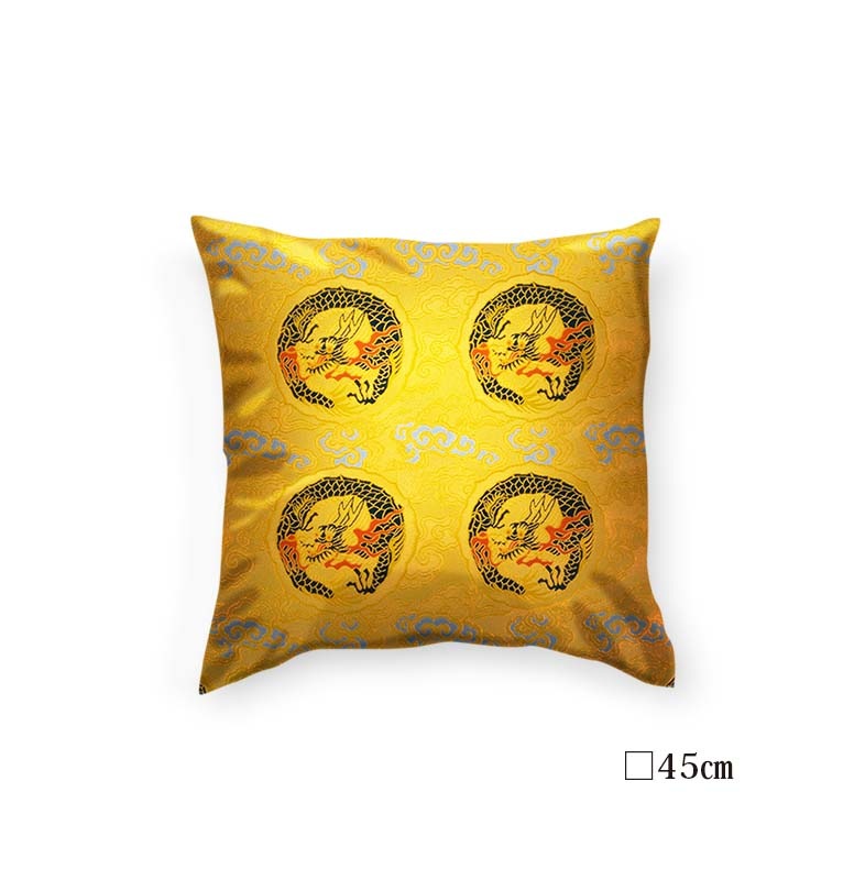 金襴クッションカバー　-桃山錦　綴雲竜紋-
