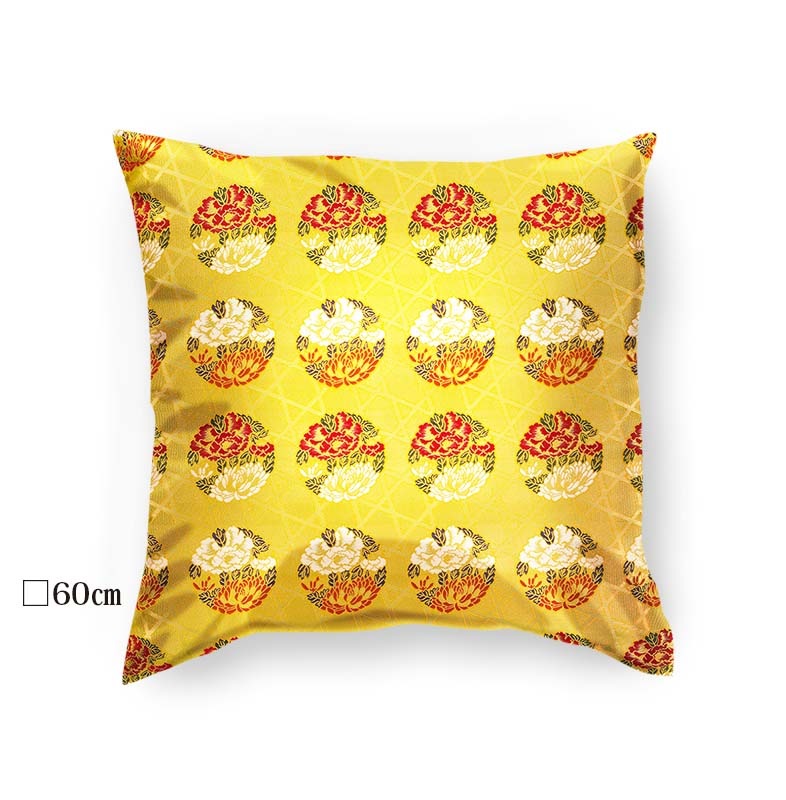 金襴クッションカバー　-桃山錦　綴牡丹紋-