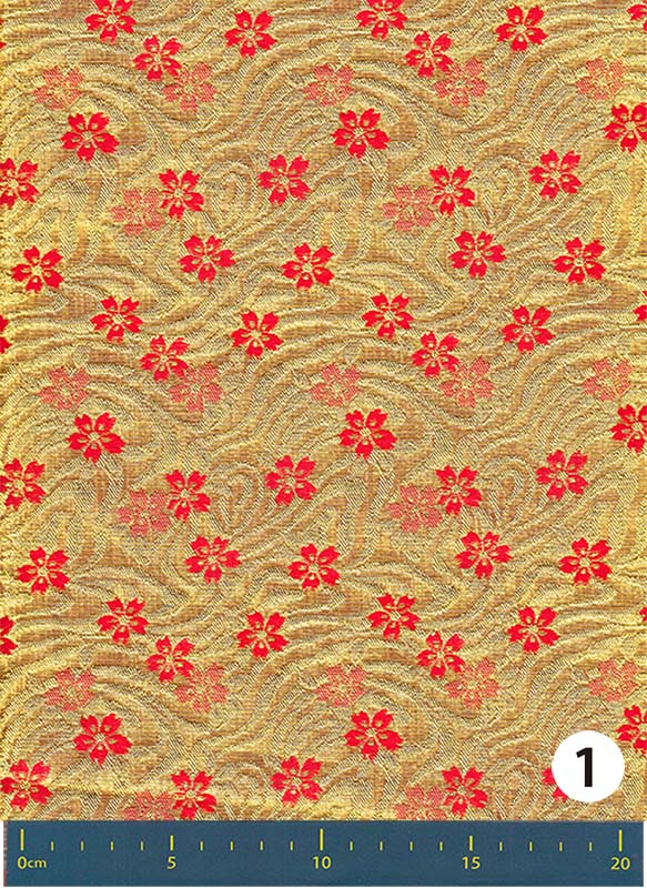 金襴生地 定番　-金流水にさくら-