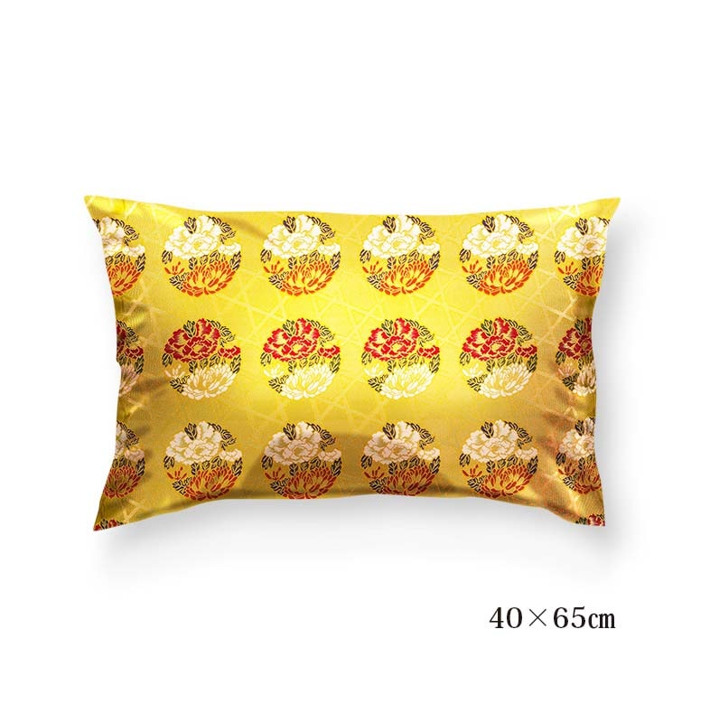 金襴クッションカバー　-桃山錦　綴牡丹紋-