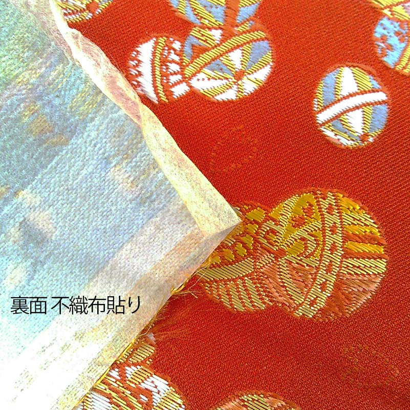 金襴生地 限定　-手毬　赤（裏打ち）-