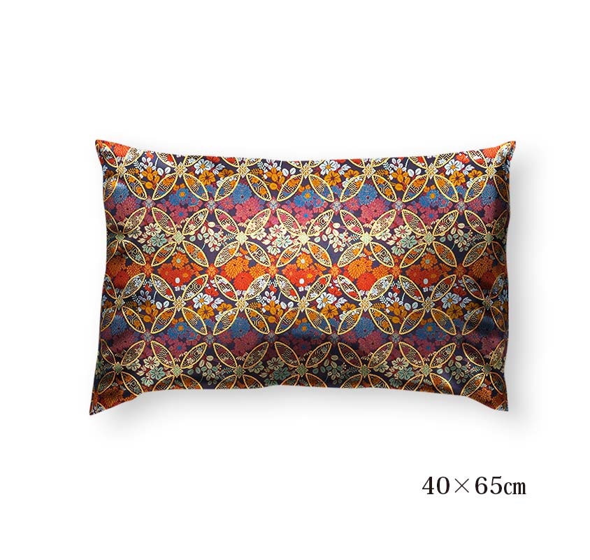 金襴クッションカバー　-なにわ江　小花七宝-