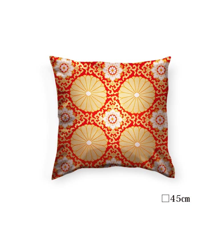 金襴クッションカバー -上粋柳金通 十六菊金通し-通販｜きんらん和布