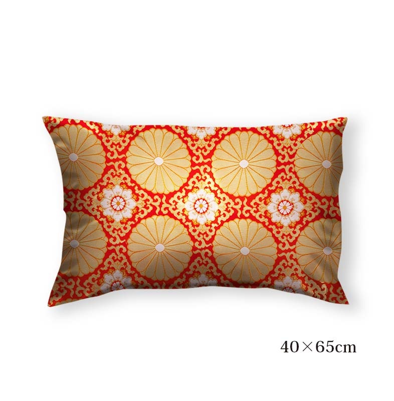 金襴クッションカバー -上粋柳金通 十六菊金通し-通販｜きんらん和布