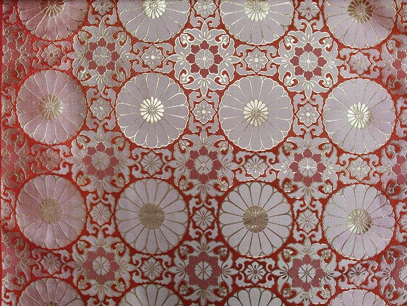 仏事用金襴　-十六菊茶胴4釜-