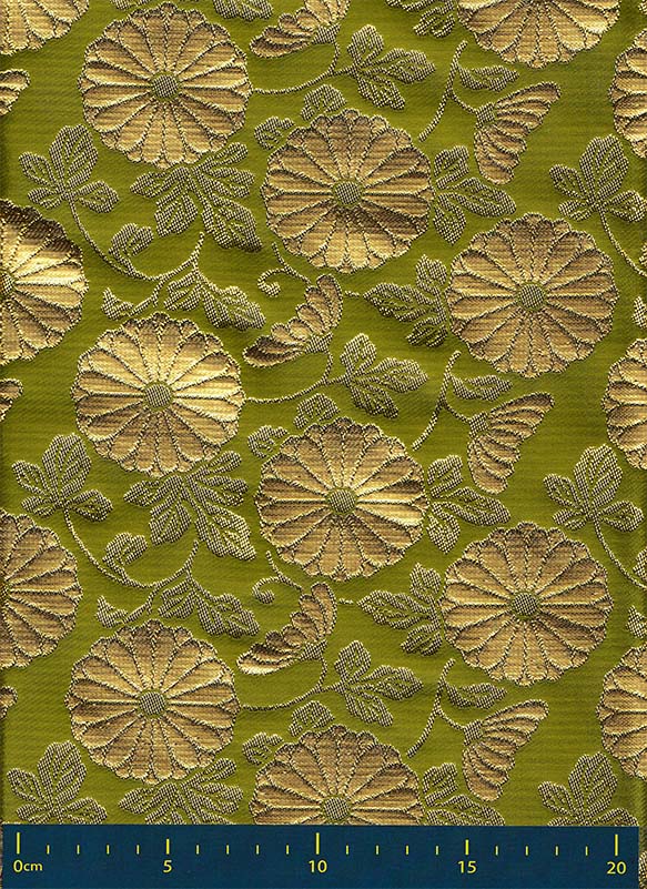 仏事用金襴　-唐草十六菊-