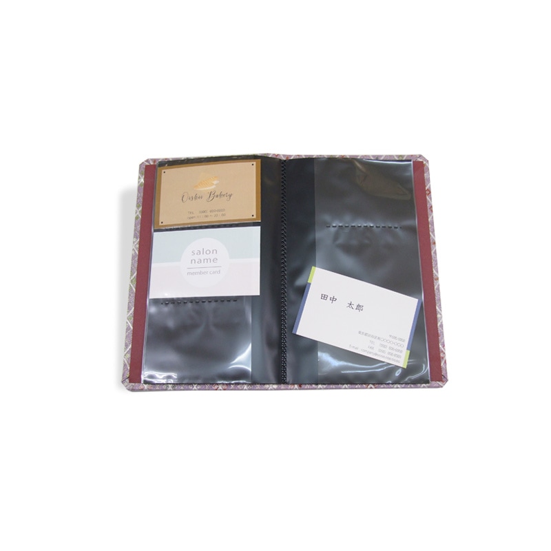 金襴カードフォルダー　-縦菱綴れ風織-