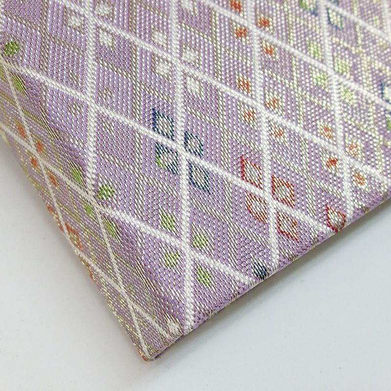 金襴カードフォルダー　-縦菱綴れ風織-