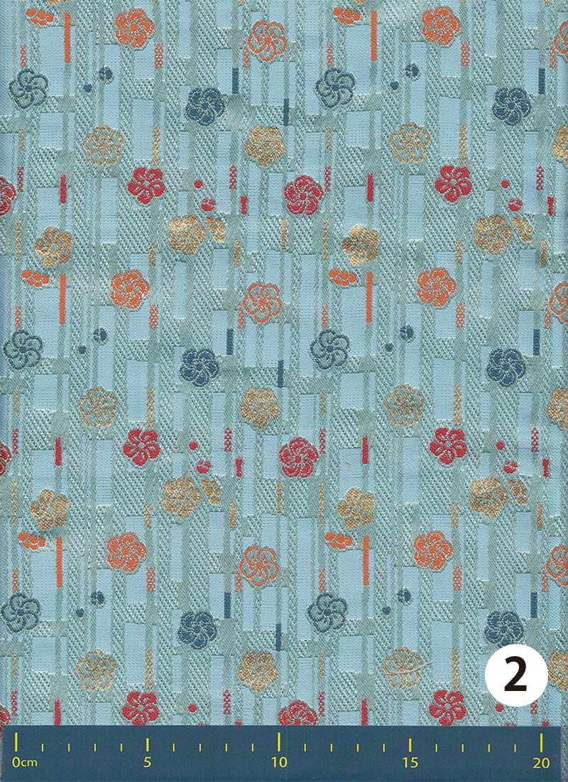 金襴生地 定番　-ねじり梅に短冊文-