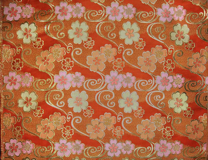 金襴生地 定番　-流水に洋風桜-