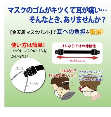 【マスク　耳が痛くならない】マスクのゴムで耳が痛い、そんなときに役立つマスクバンド。2個入り