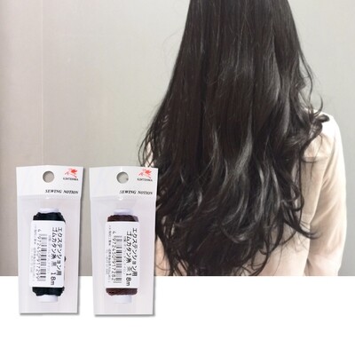 【エクステ　ゴム】ヘアサロンのエクステなどにおすすめ。エクステ用ゴムカタン　18m　全2色