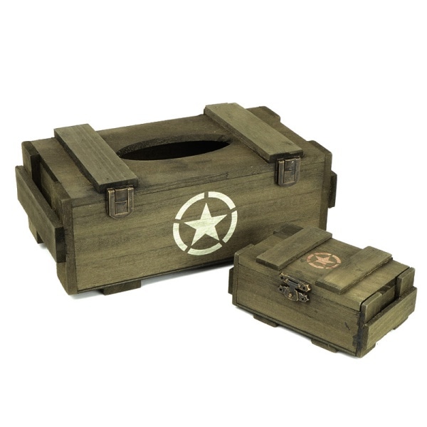 TANGO ティッシュケース ＆ 小物入れ 木製ボックス セット | エアガン