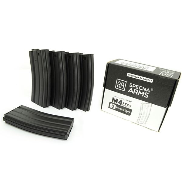 Specna Arms M4/M16用 300連マガジン ブラック 5本セット | エアガン