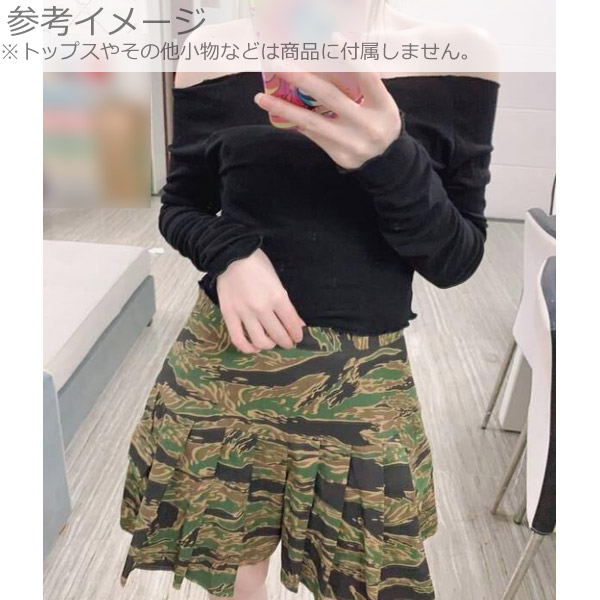 TANGO 迷彩パターン プリーツスカート ミニスカート タイガー