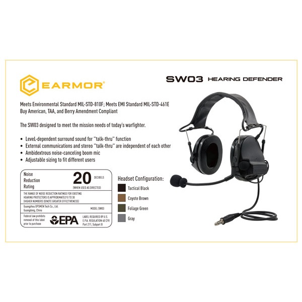 OPSMEN EARMOR SW03 �إåɥ��å� ���衼�ƥ֥饦��