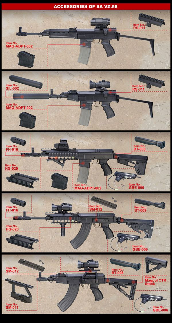 ARES VZ-58用 M4 バッファーチューブ アダプター | エアガン