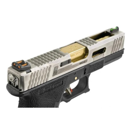 WE G19 カスタム ガスブローバック エアガンSAI風18歳以上対象法令遵守 WE-TECH G19 T3 ガスブローバックガン シルバー | エアガン,ミリタリー