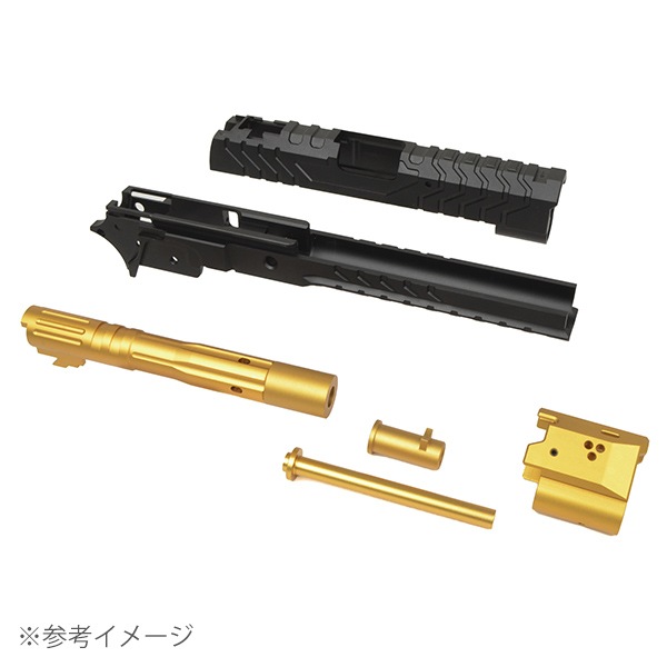 5KU CNC アルミニウム Matrix Comp スライド ＆ ミッドシャーシ セット マルイ ハイキャパ シリーズ用 レッド/ブラック