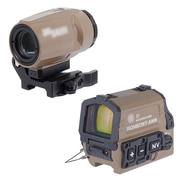 ARROW OPTICS ROMEO8T AMR タイプ 1X20ドットサイト ＆ JULIET3T AMR タイプ マグニファイア セット デザートカラー