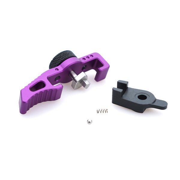 5KU CNC アルミニウム セレクタースイッチ チャージングハンドル タイプ1 Action Army AAP01 アサシン用 パープル