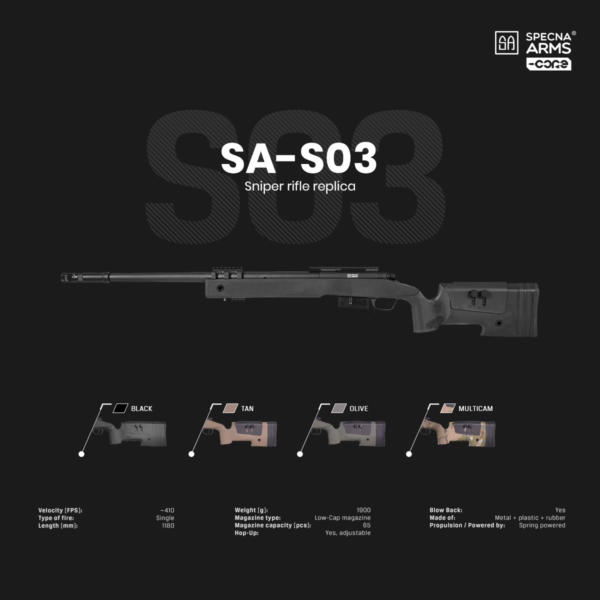 Specna Arms SA-S03 M40A5タイプ スナイパーライフル ブラック