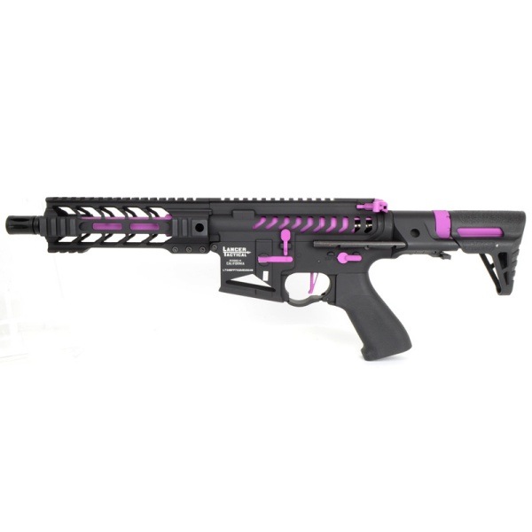 Lancer Tactical LT-34 バトルホーク 7 PDR スケルトン 電動ガン ブラック&パープル