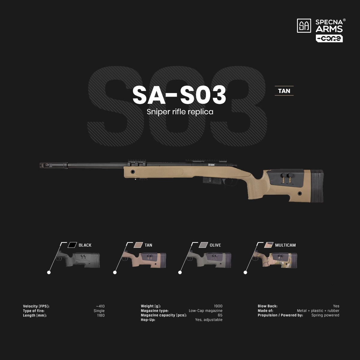 Specna Arms SA-S03 M40A5タイプ スナイパーライフル タンカラー
