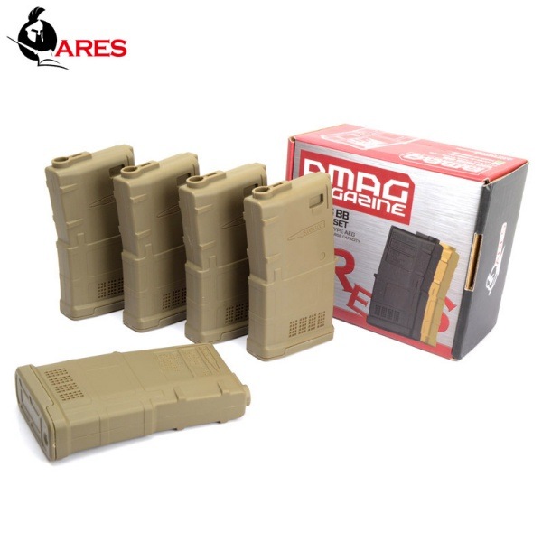■5本セット■ ARES AMAG ショート M4用 100連 マガジン デザートカラー