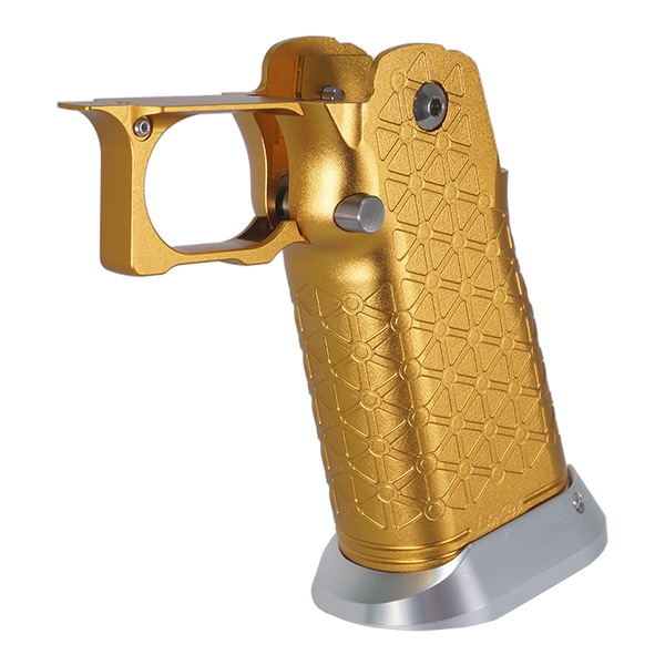 5KU Limcat タイプ CNC アルミニウム グリップ Type8 マルイ ハイキャパ シリーズ用 ゴールド